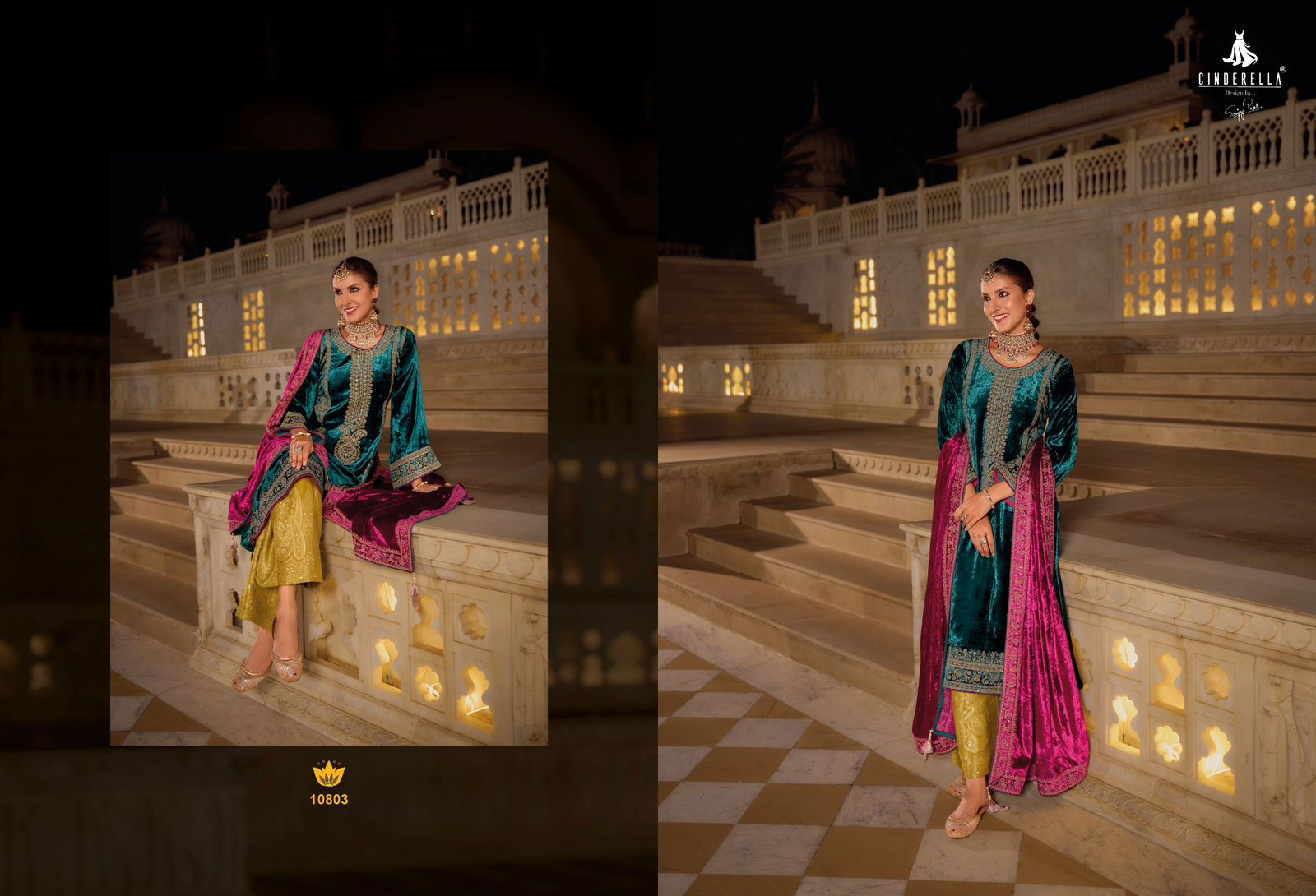 Elegance By Cindrella Viscose Velvet Designer Salwar Kameez Wholesale Shop In Surat